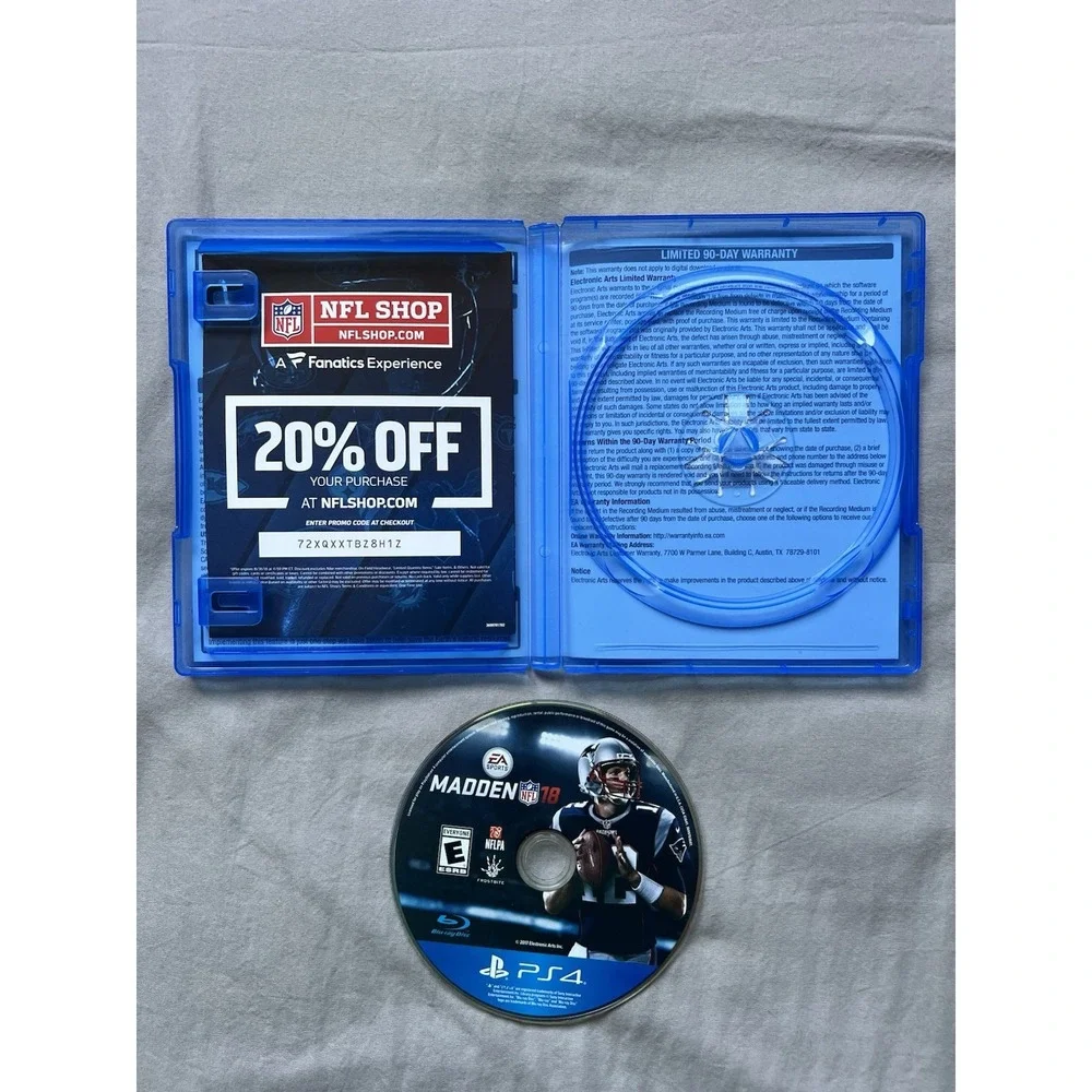 Madden NFL 18 Sony PlayStation Case Inserts 2018 PS4 Football‎ Gaming Sports
